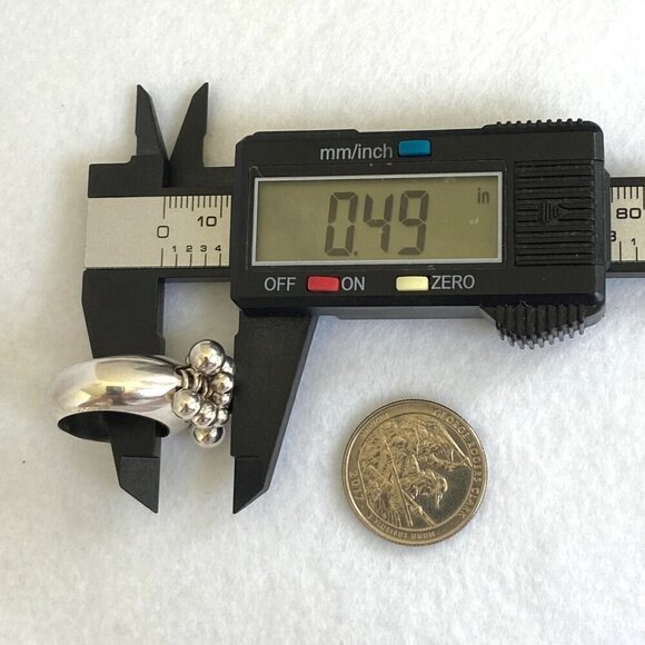 Signed Silpada Solid Sterling Silver 925 Cha Cha Ball Bead Dangle Ring Sz 7 - Picture 15 of 16